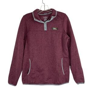 L.L. Bean Maroon Quarter Snap Pullover Sweater Misses Medium Reg